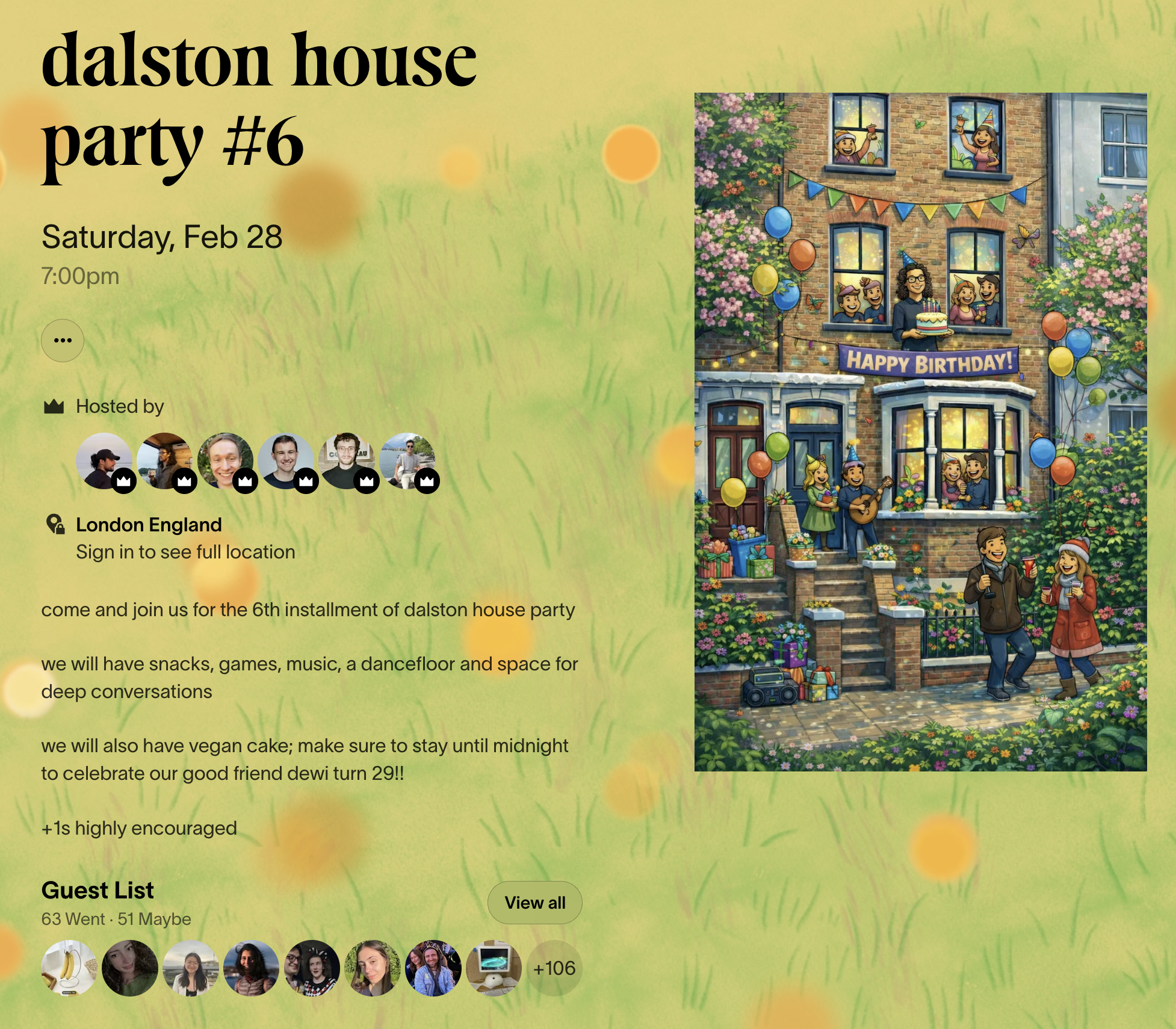 Dewi's birthday cake at midnight